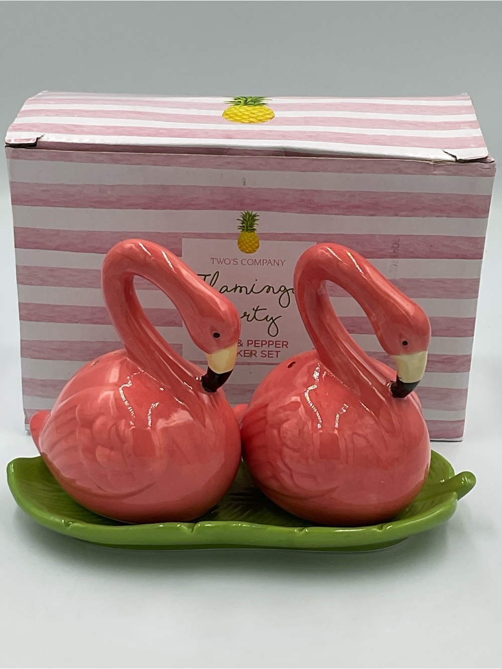 Two’s Company Flamingo Party Salt & Pepper Shaker Set